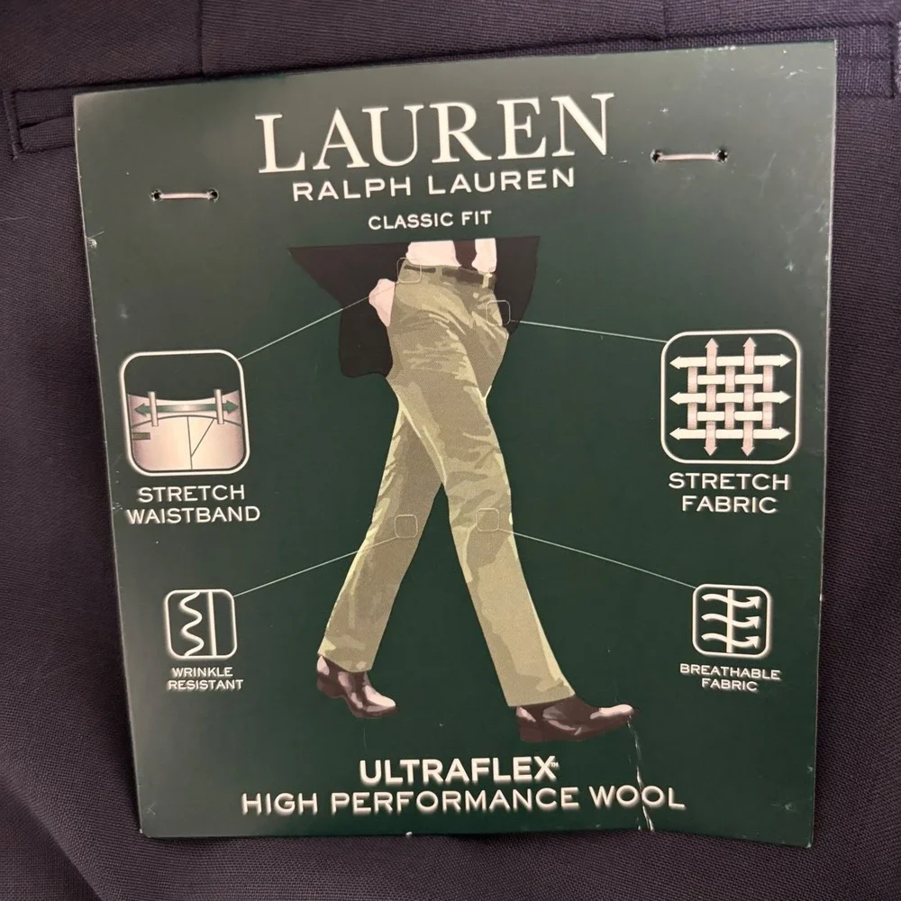 Lauren Ralph Lauren UltraFlex‎ High Performance Wool Dress Pants 40W 29L NWT